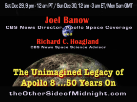 Postponed to Sun. Jan 6 – Joel Banow – The Unimagined Legacy of Apollo 8 … 50 Years On