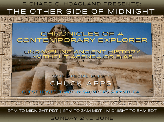 2019/06/02 – Chuck Apps – Guest Hosts: Timothy Saunders & Kynthea – Chronicles of a Contemporary Explorer: Unraveling Ancient History without Agenda or Bias